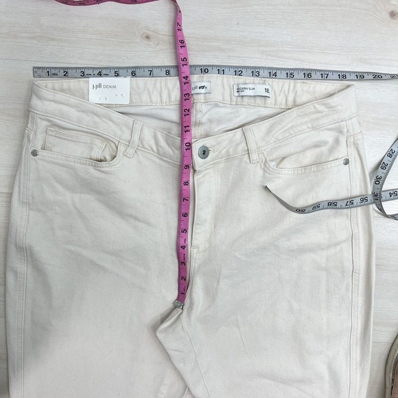 NEW J Jill Denim Jeans Women Size 18 Cream Modern Slim Boot Cut Stretch - Picture 7 of 14